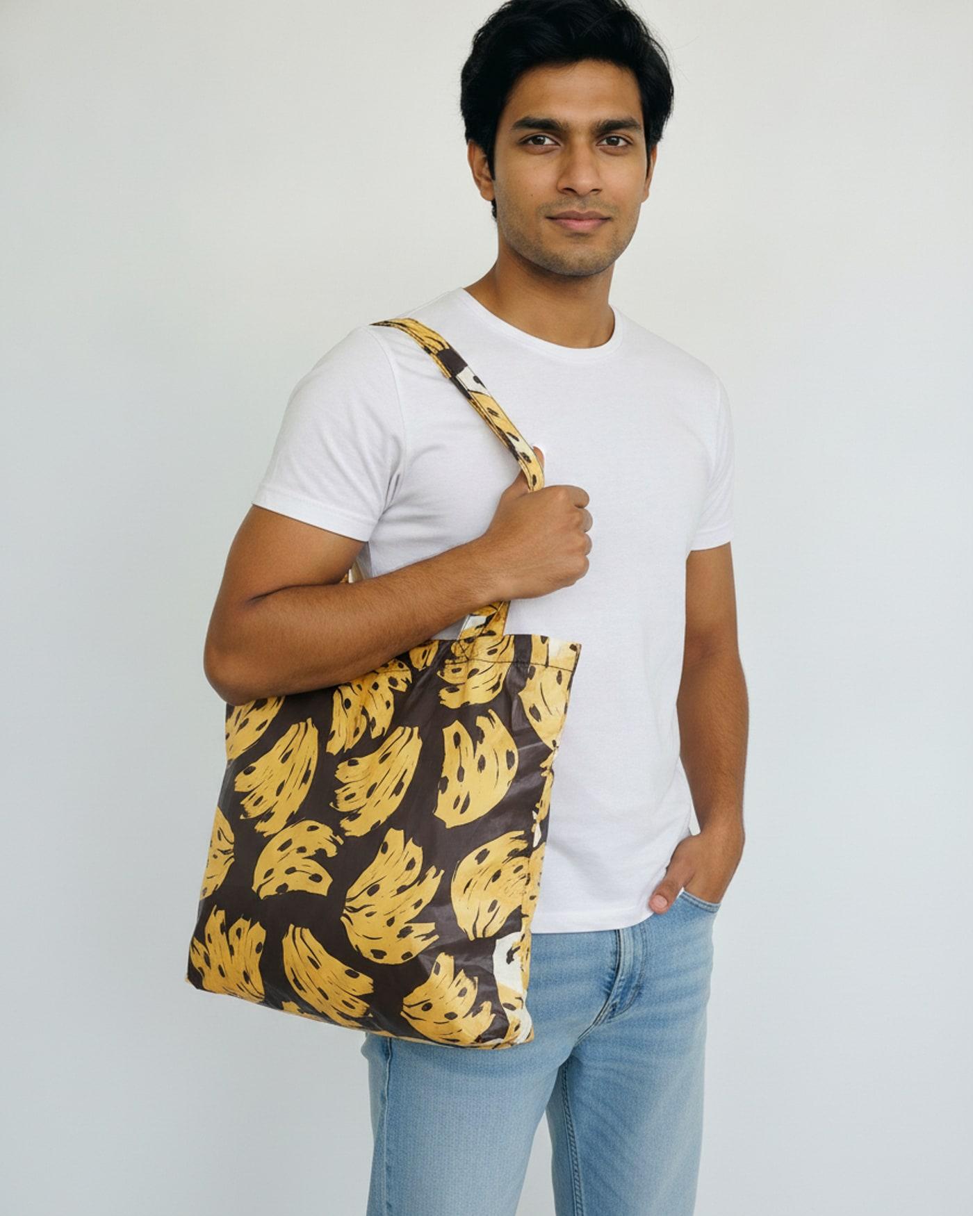 AI-generated product photo: Farm Rio: Banana print tote bag
