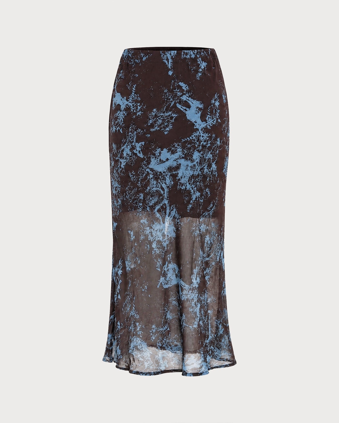 Catalog product source: RIHOAS: Coffee floral mesh midi skirt