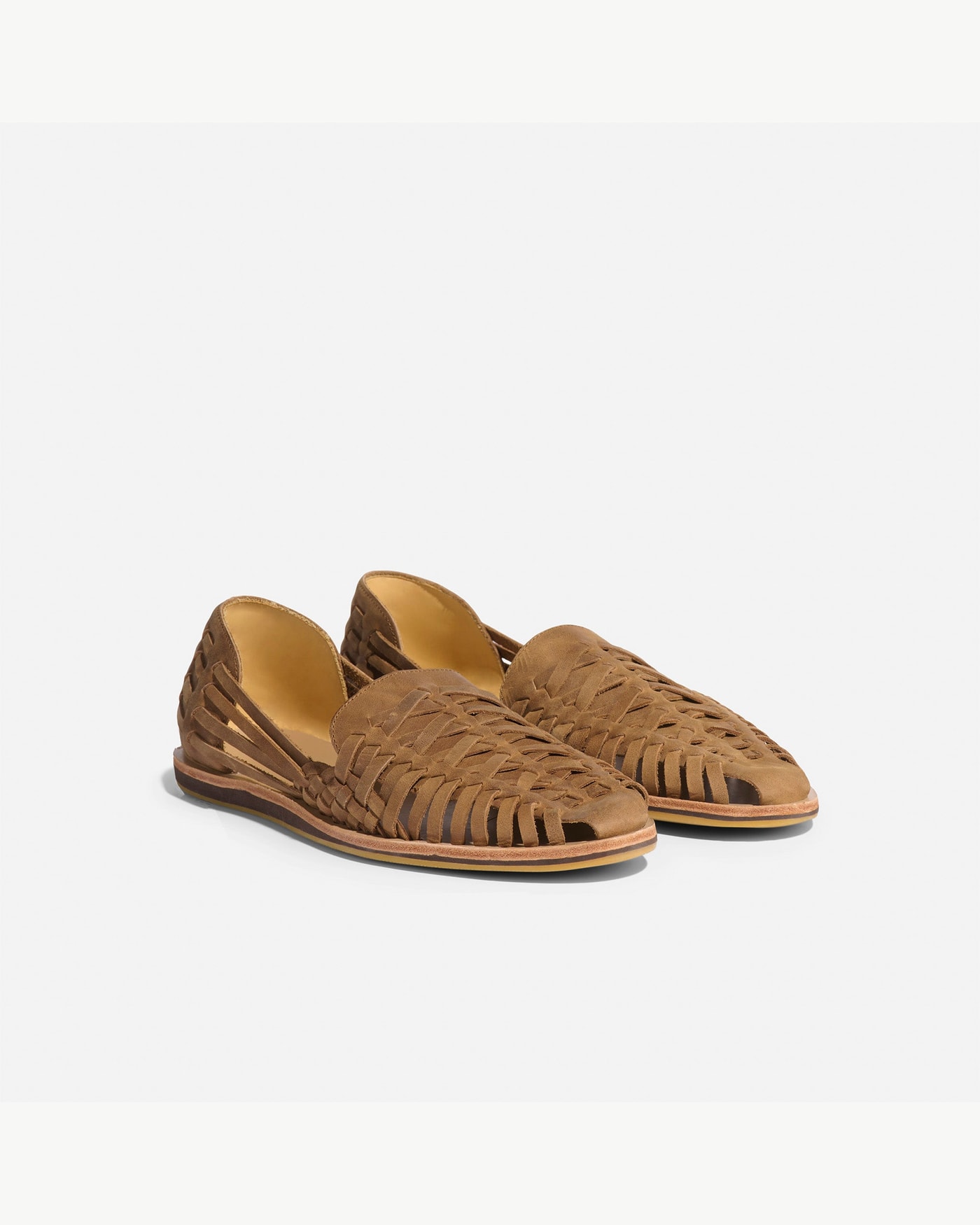 Catalog product source: Nisolo: Tobacco leather huarache sandals
